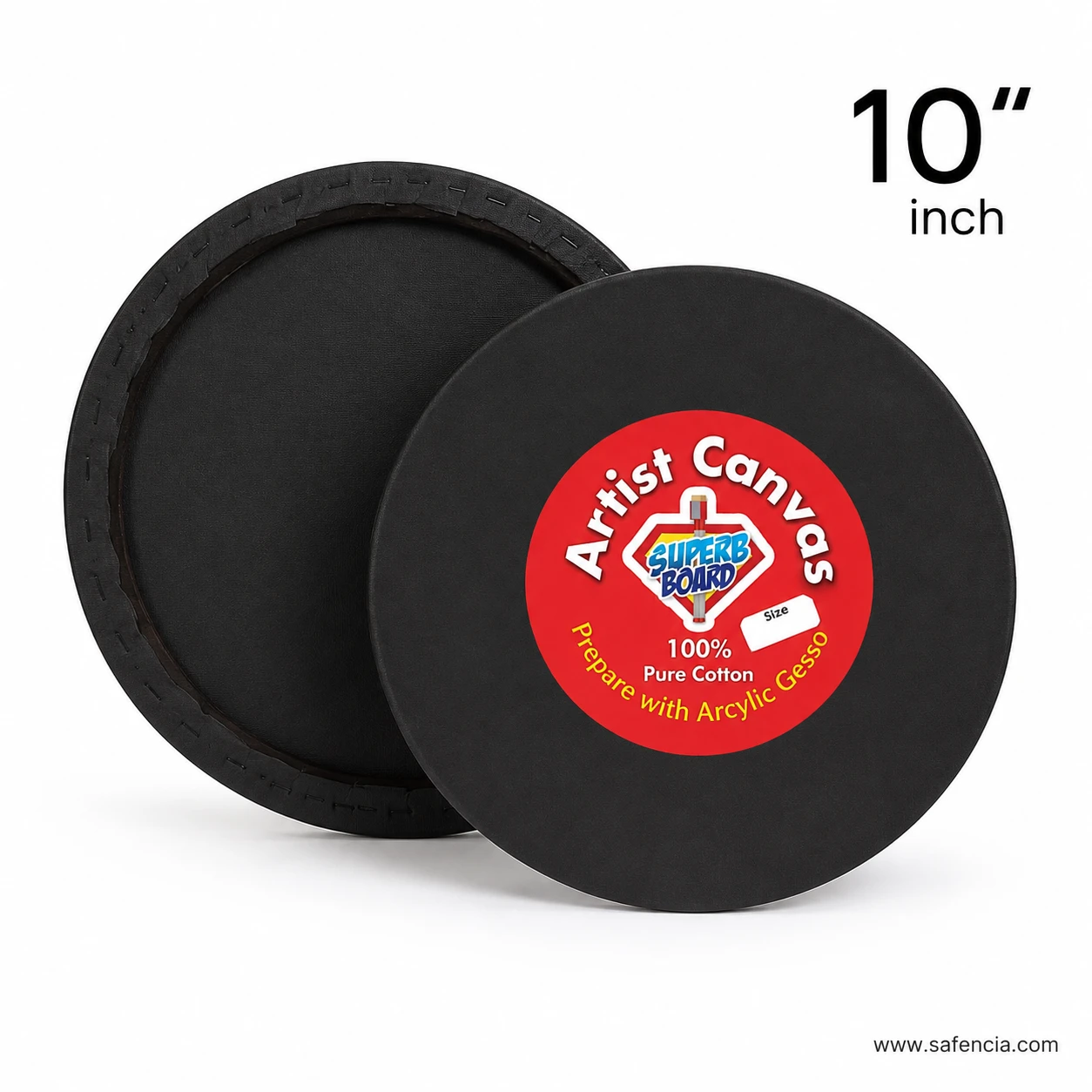 Circular black artist canvas panels product lineup