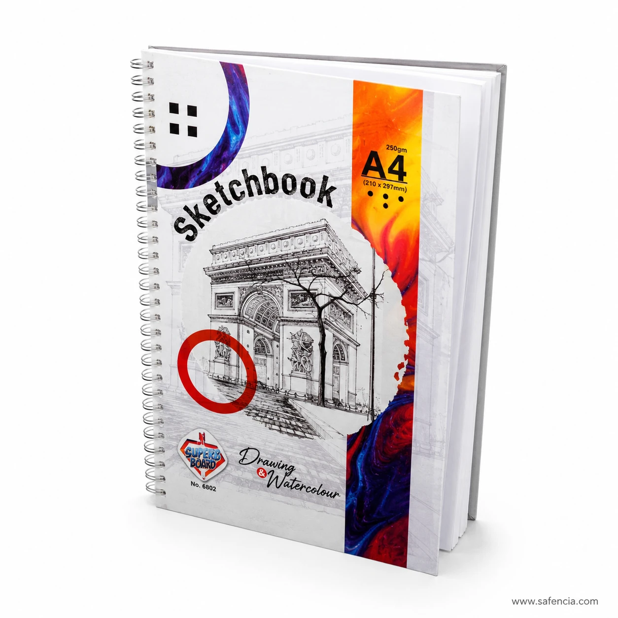 Paper texture and angle view of Superb Board A4 drawing pad