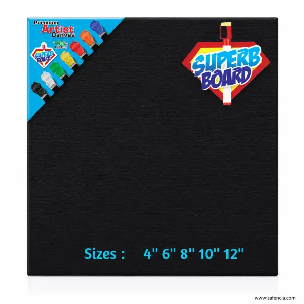 Superb Board Square Black Canvas Board