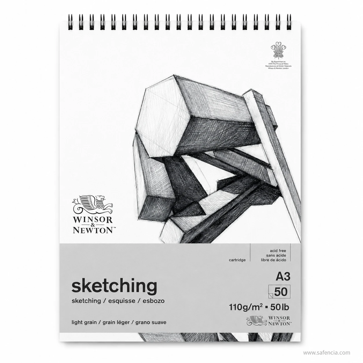 Winsor & Newton light grain sketching pad 110gsm A3 cover