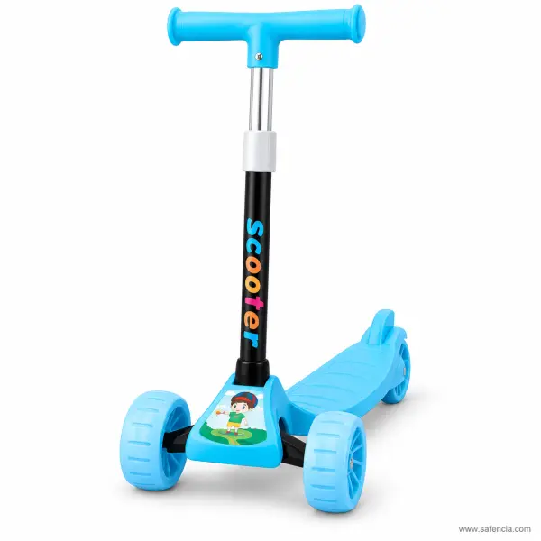 Cartoon Kids Scooty with Rainbow Letters, Blue or Pink