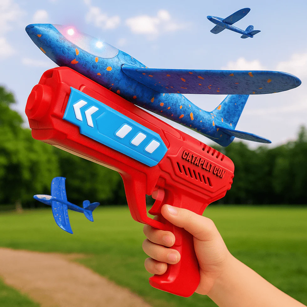 Catapult Airplane Launching Glider Gun 598-A1 with foam glider plane for outdoor play