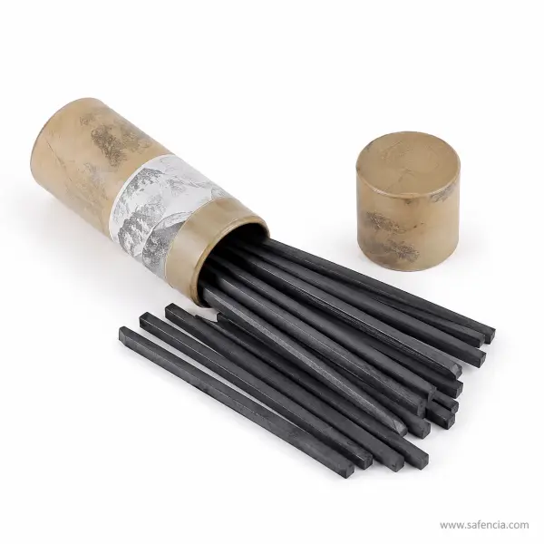 Square Charcoal Sticks 20 pcs in Round Paper Tube