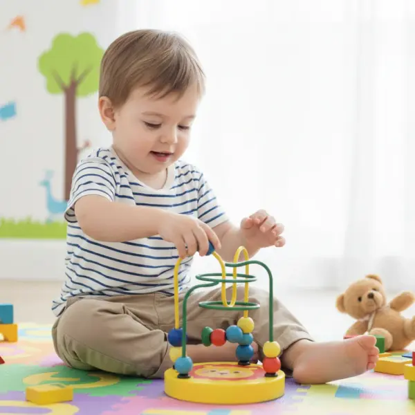Circular Wooden Bead Wire Maze Roller Coaster