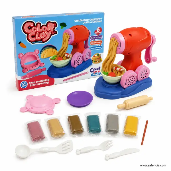 Color Clay Noodle Maker Play Dough Machine with 6 Clay Colours