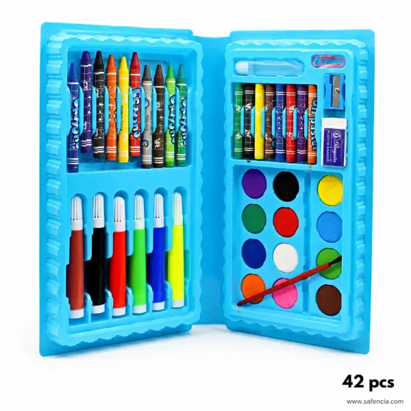 Kids Folding Art & Coloring Kit – Multi-Size Drawing Set in Portable Carry Case