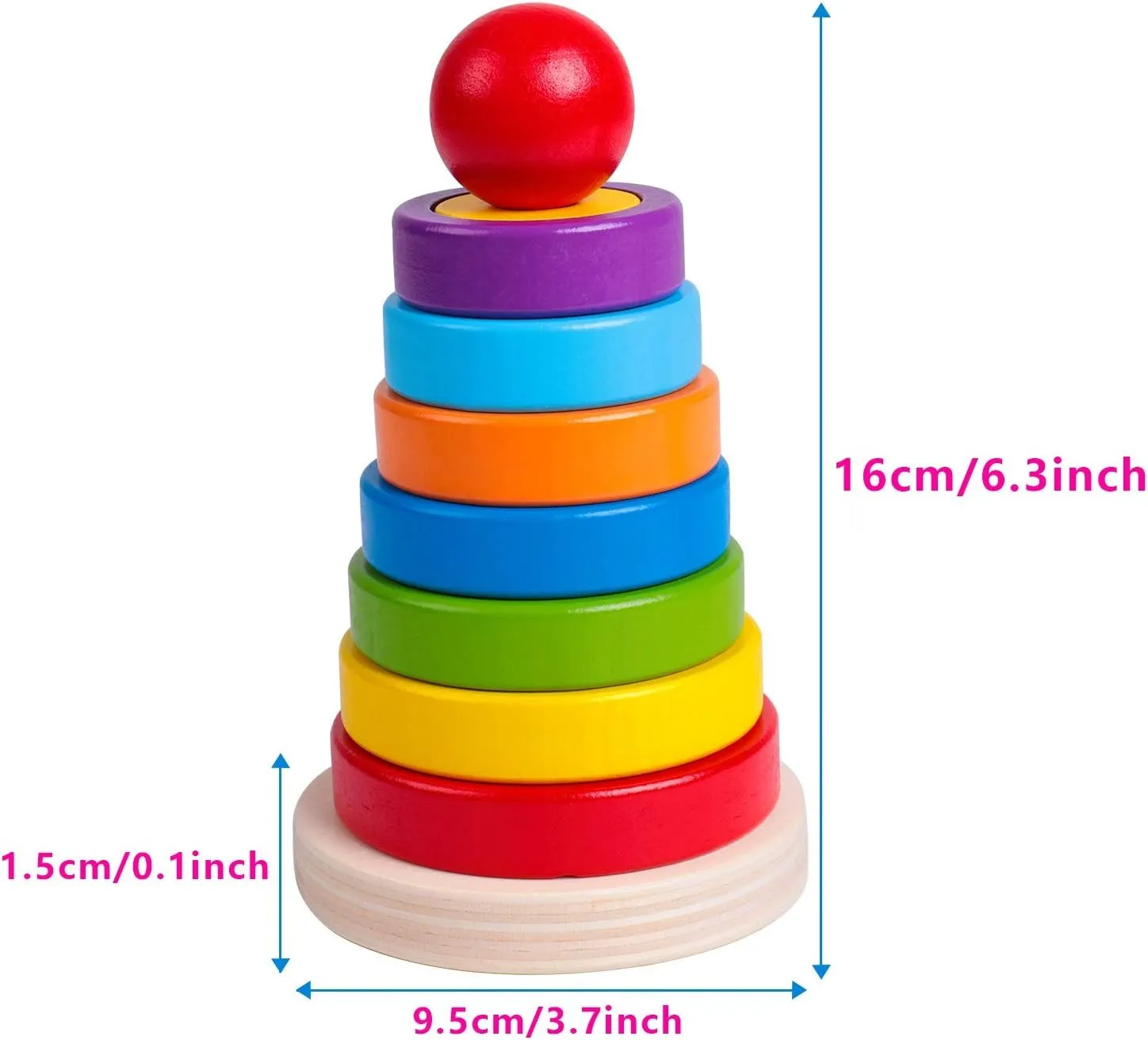 Colorful Rainbow Wooden Tower Game product image 4