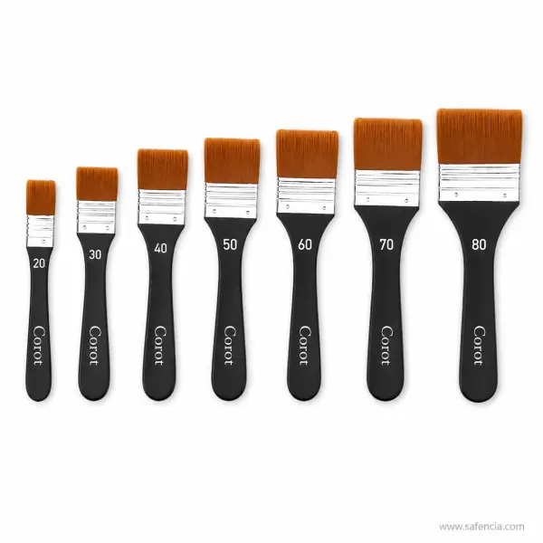 Corot Artist Professional Flat Paint Brush Sizes 20 to 80