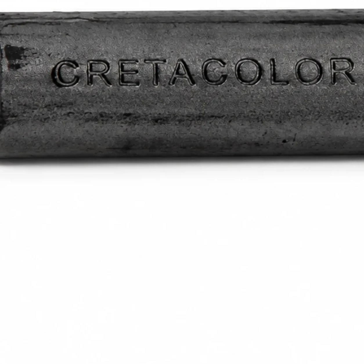 Close view of the CRETACOLOR 49500 mark embossed into the graphite stick