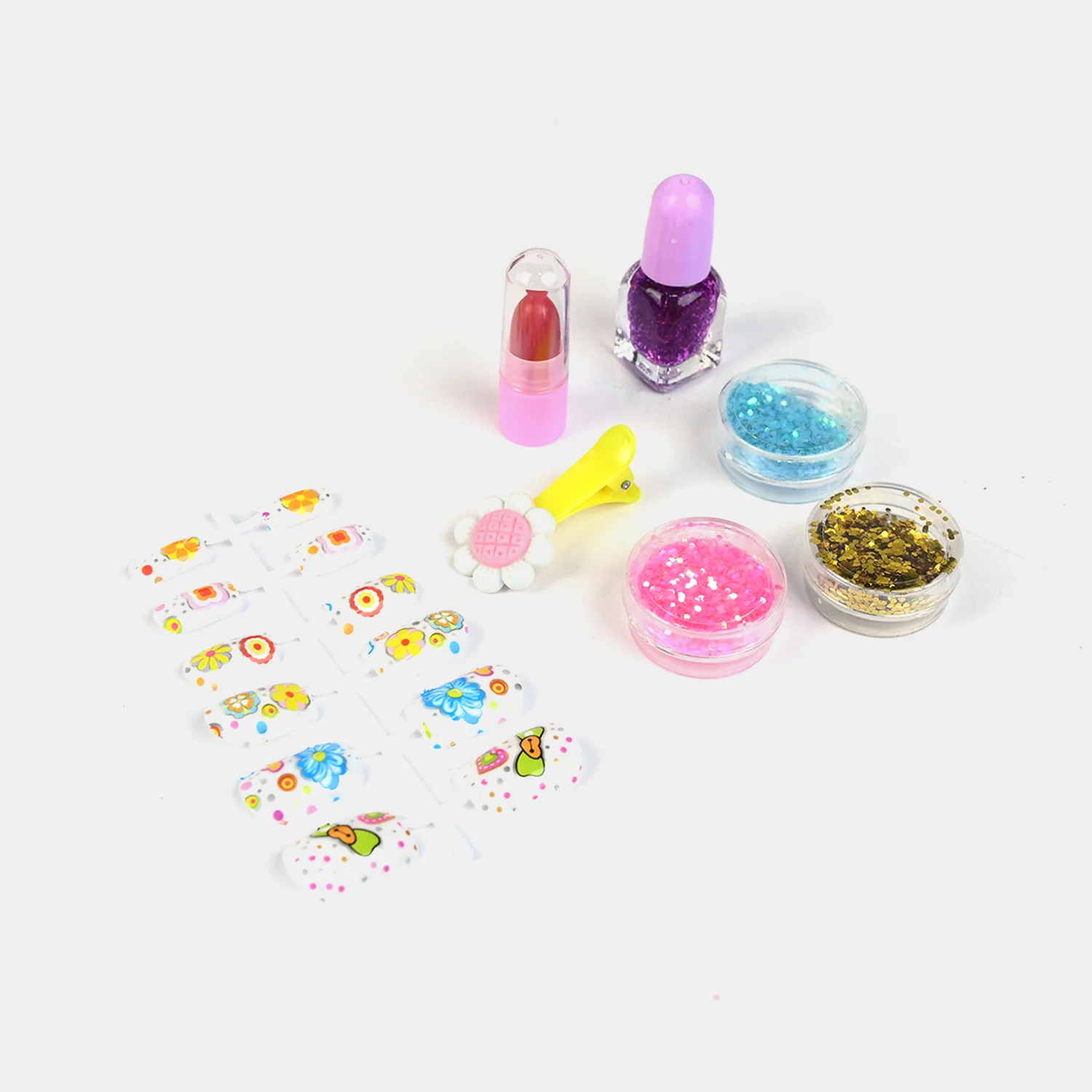 Daisy Nail & Lip Glitter Set for Girls
