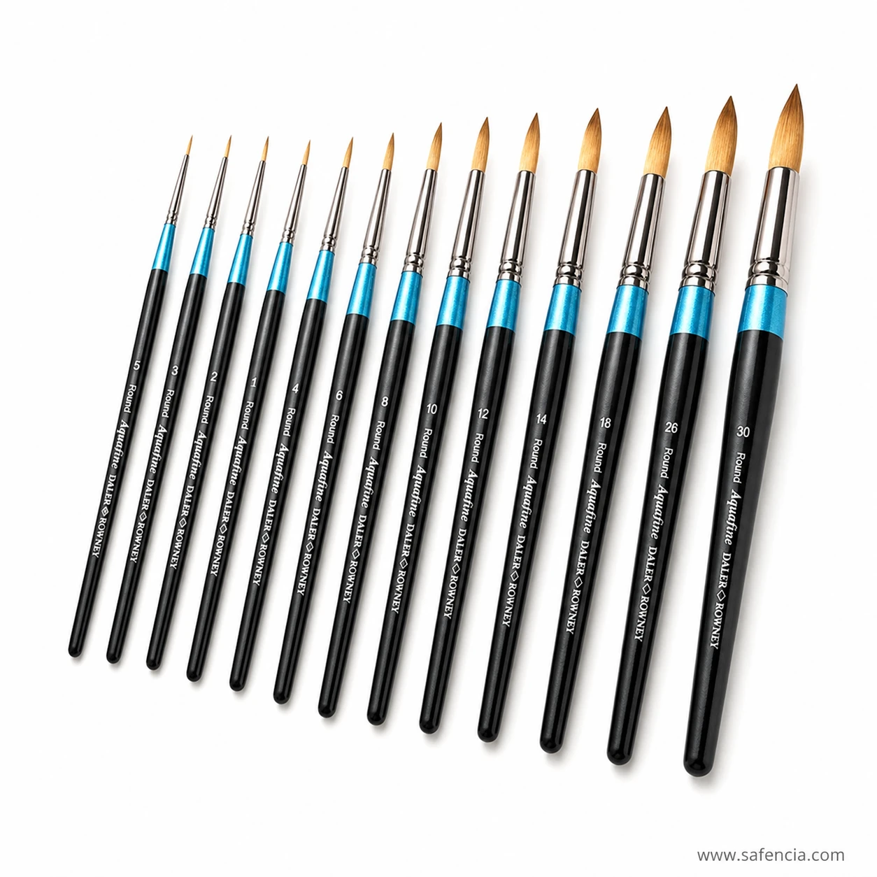 Aquafine round brushes laid in a staggered arrangement