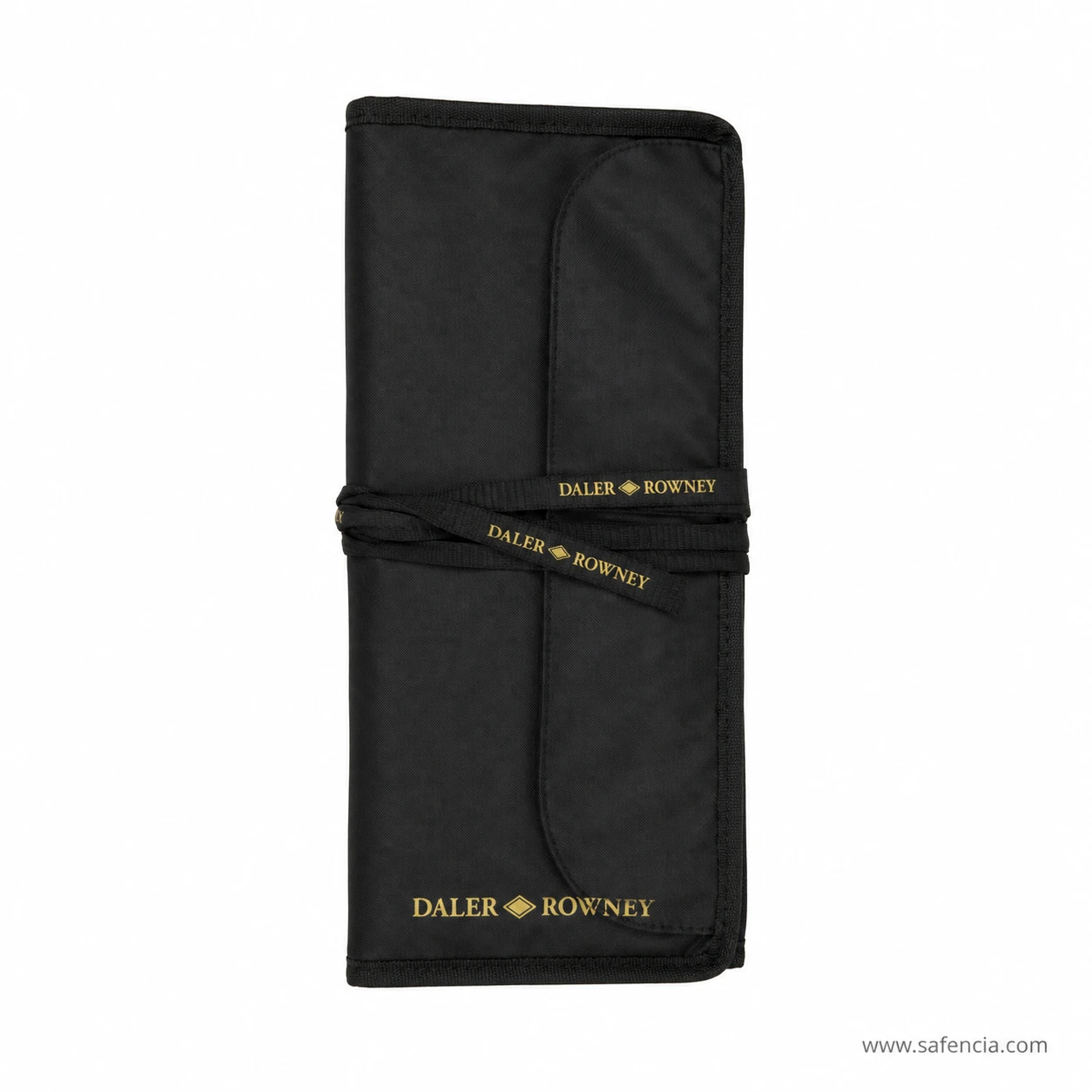 Daler-Rowney brush roll rolled into a slim tied bundle