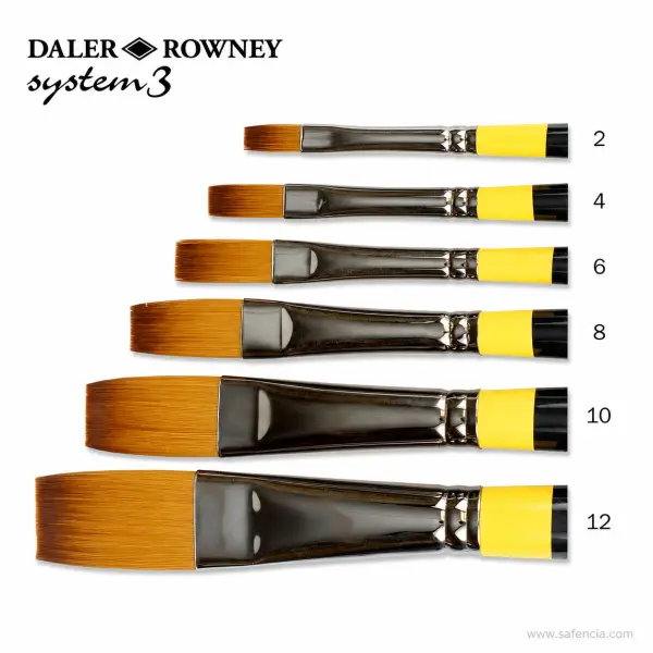 Daler-Rowney System 3 Long Handle Flat Brush SY-44