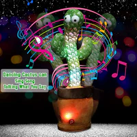 Dancing cactus glowing at night