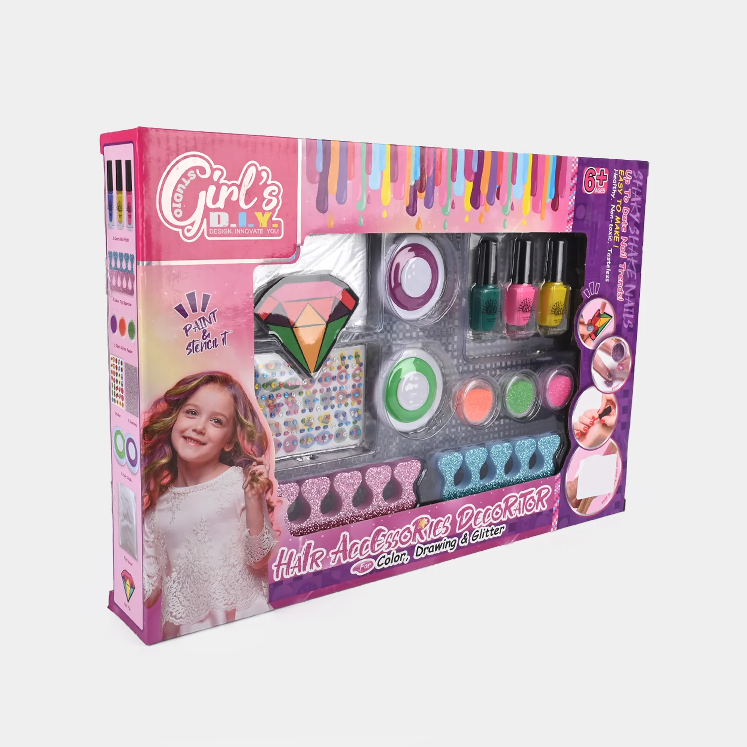 Deluxe DIY Nail Art Set side view