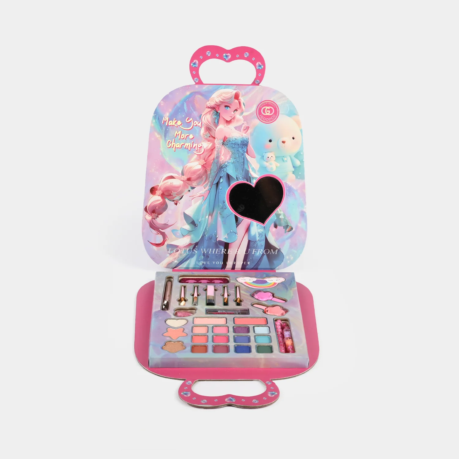 Deluxe Makeup Vanity Case for Girls box view - ice princess design