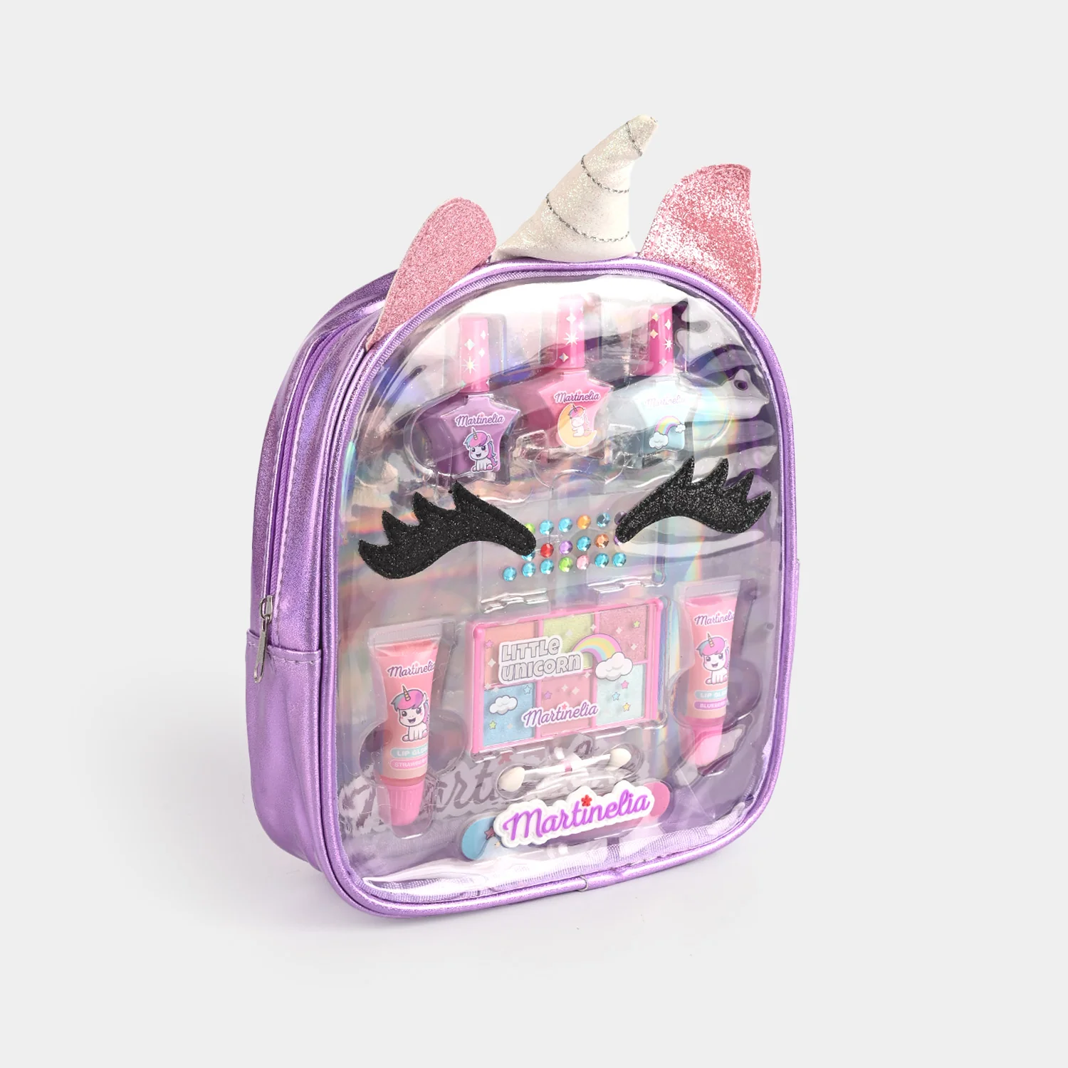 Deluxe Unicorn Nail & Lip Gloss Beauty Set side view