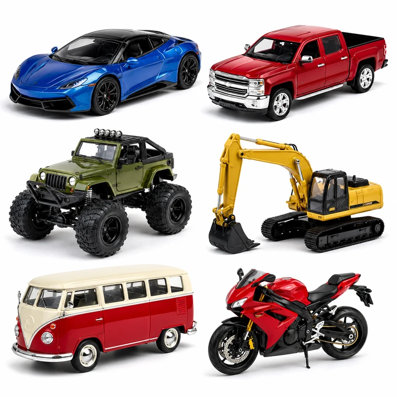 Diecast model cars — Ferrari, Tesla and Toyota metal scale cars in Pakistan
