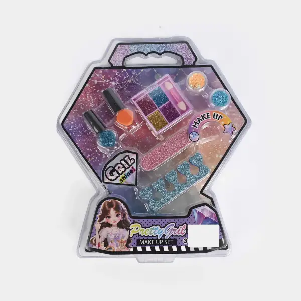 DIY Nail Art & Makeup Set – Rainbow Glitter for Girls
