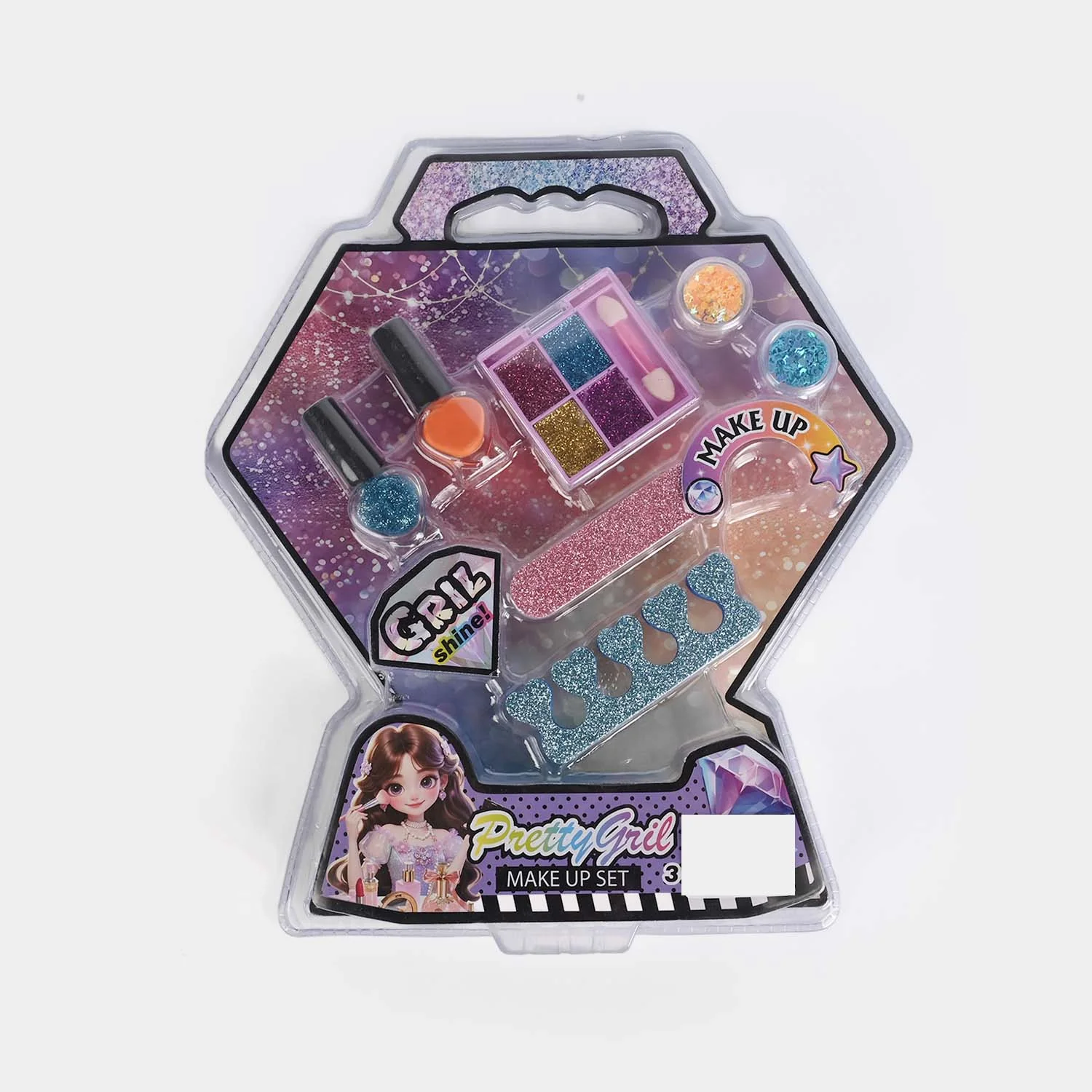 DIY Nail Art & Makeup Set – Rainbow Glitter for Girls