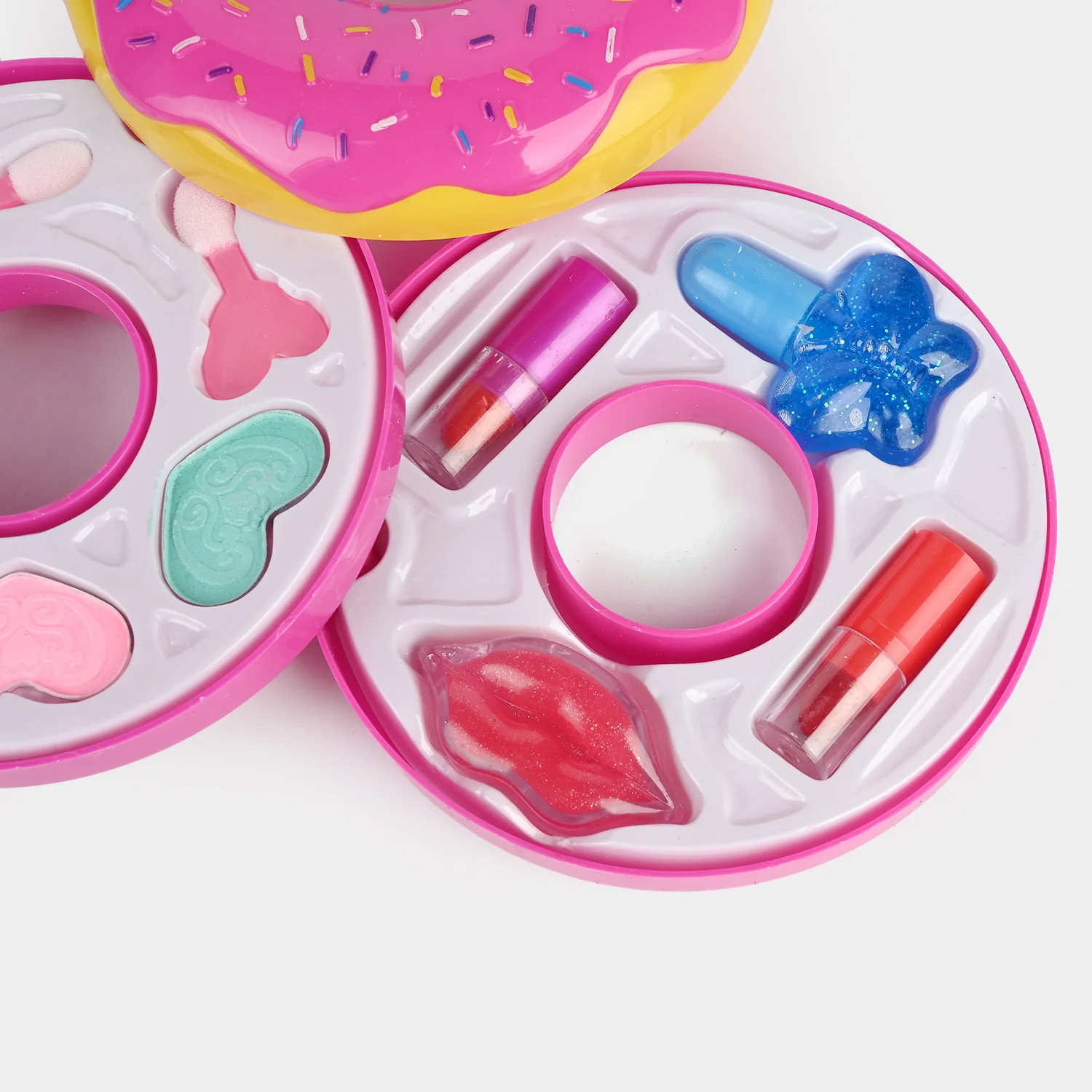 Donut Makeup Case box view - pink sprinkle donut design