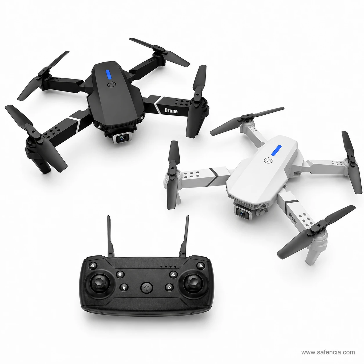 E88 Pro camera drone available in both classic black and stylish white colour options