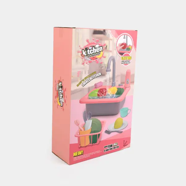 Electric Kitchen Sink Dishwasher Play Set for Kids