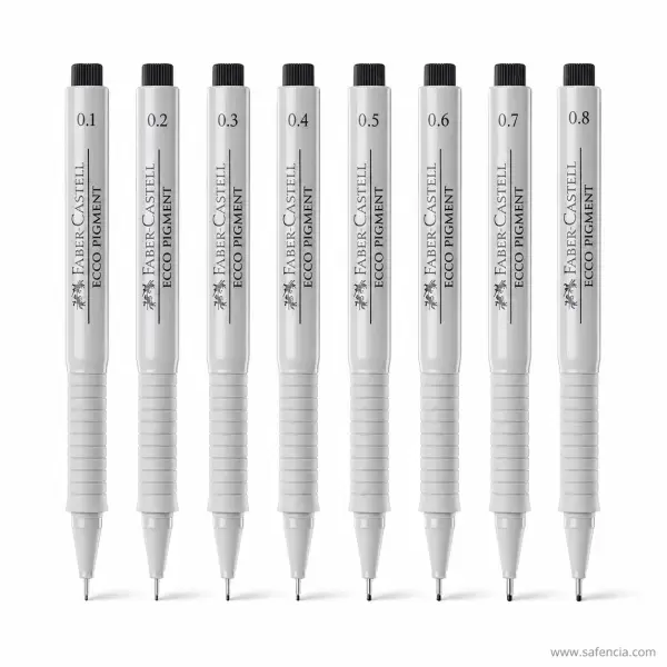 Faber-Castell Ecco Pigment Fineliner Black — Single, 0.1 to 0.8 mm