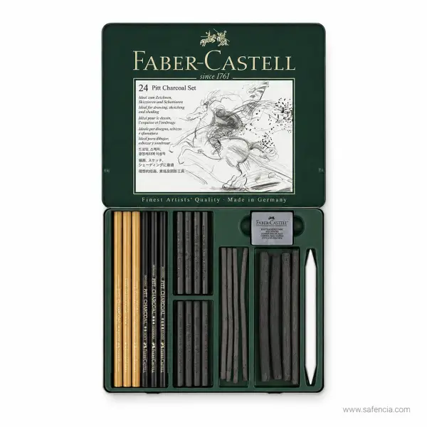 Faber-Castell Pitt Charcoal Set 24 Pieces in a Tin