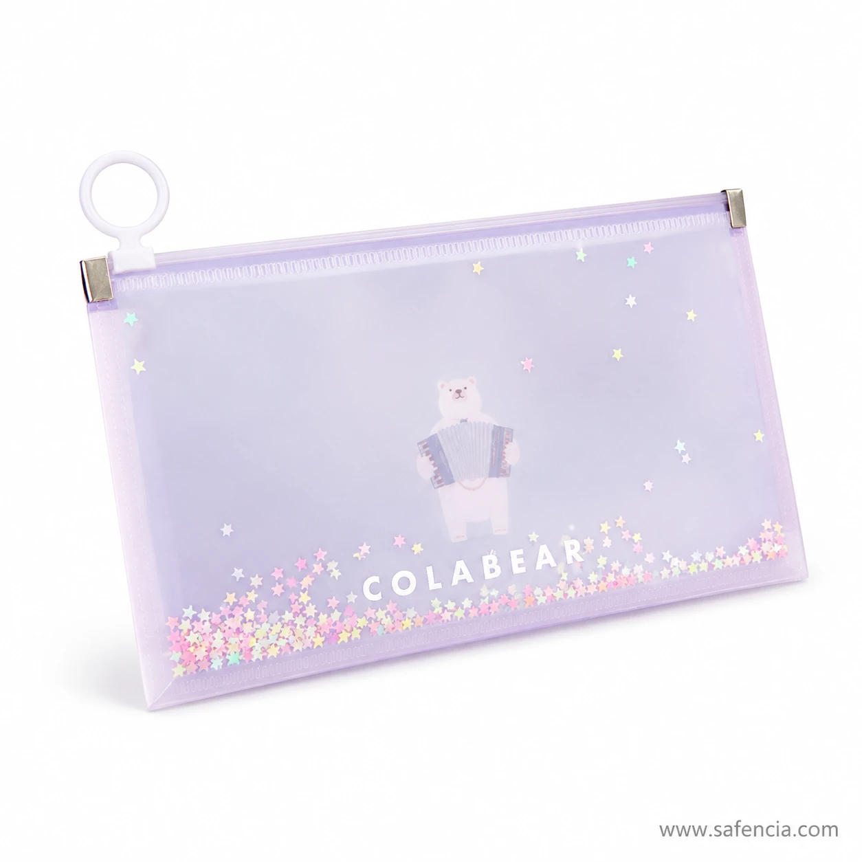 Colabear mesh pouch showing the confetti speckle band along the base
