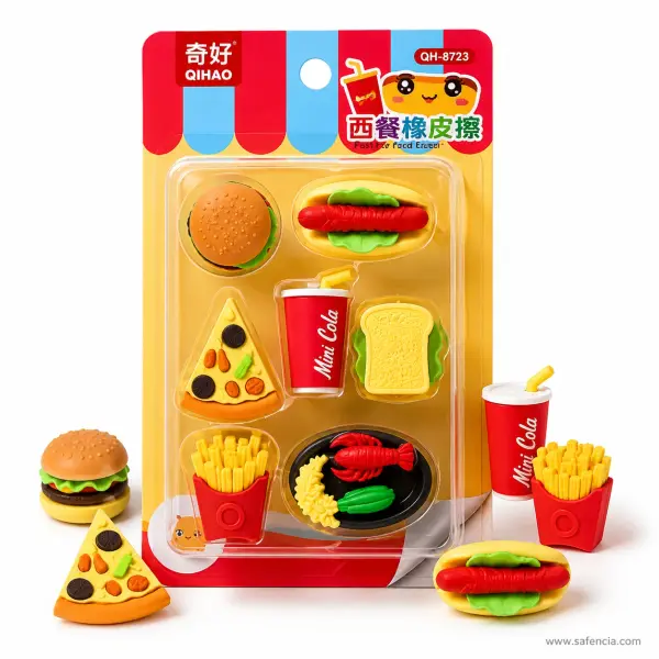 Fast Food Erasers 6Pcs AS201