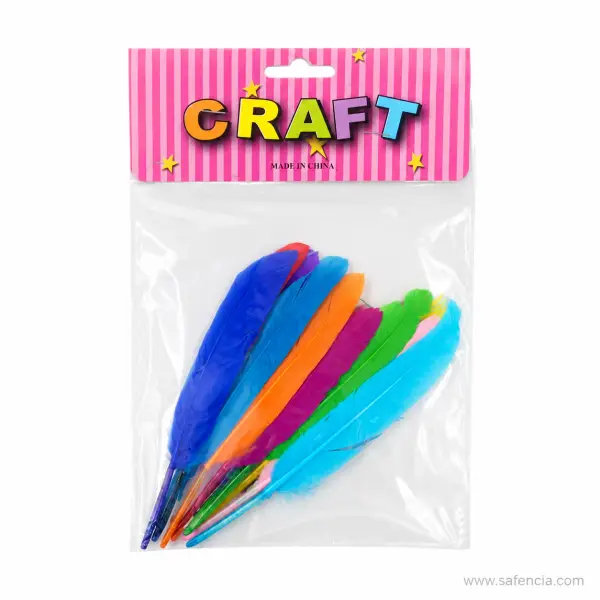 Long Quill Craft Feathers Mixed Colours