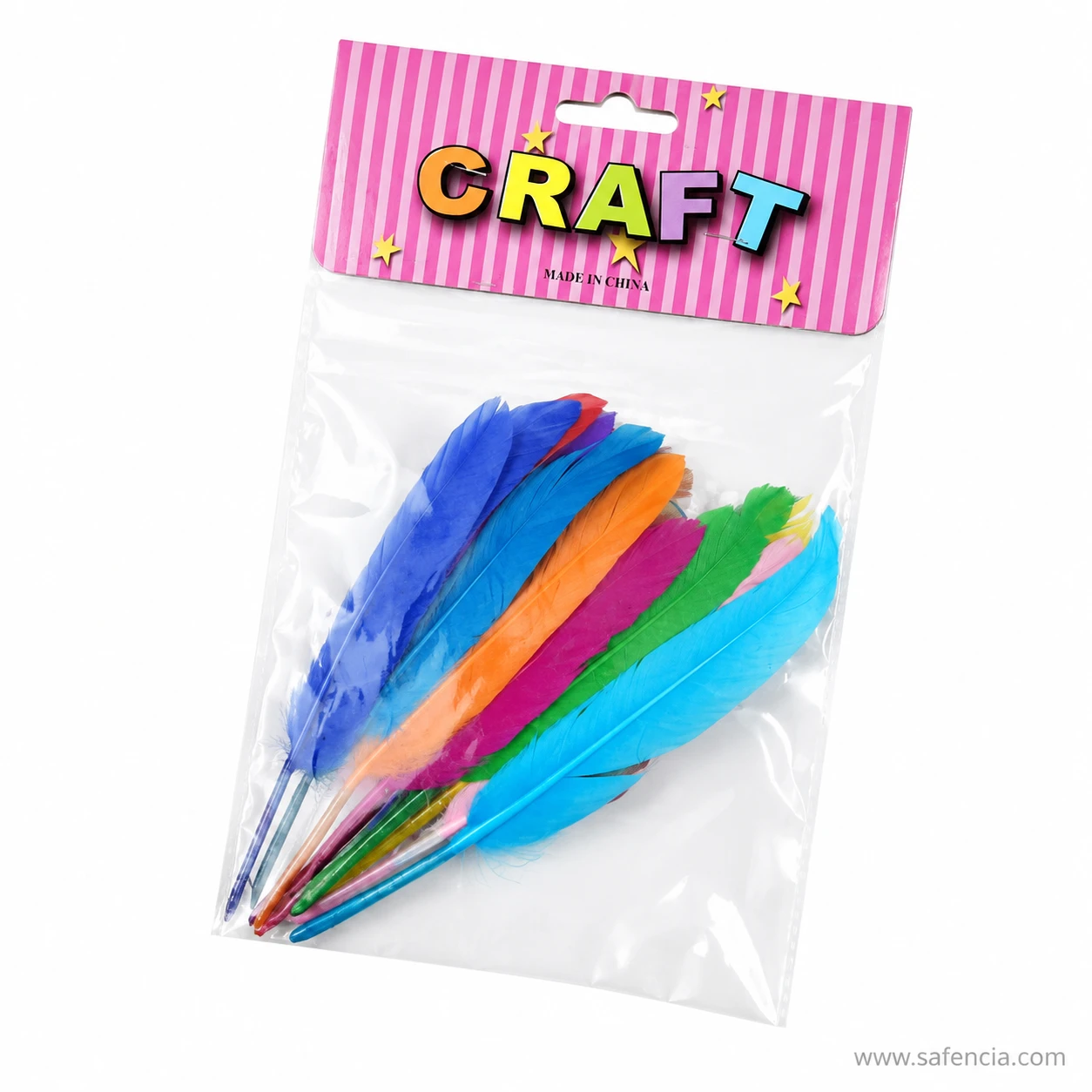 Firm shaft and straight shape on long quill craft feathers