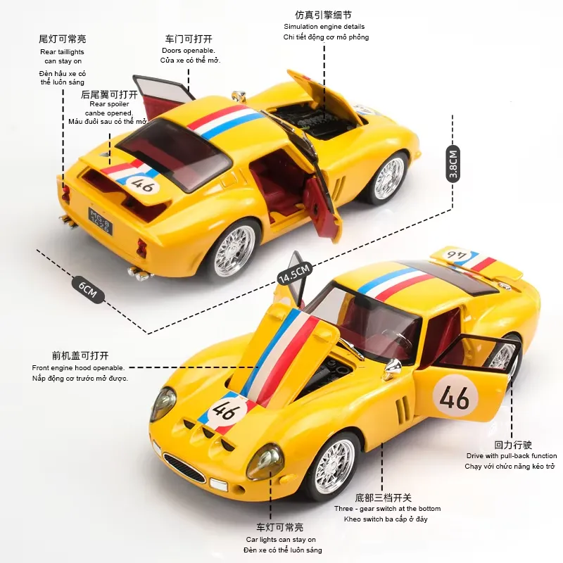 Ferrari 250 GTO Diecast Model Car with Lights Pakistan Rs. 3,999