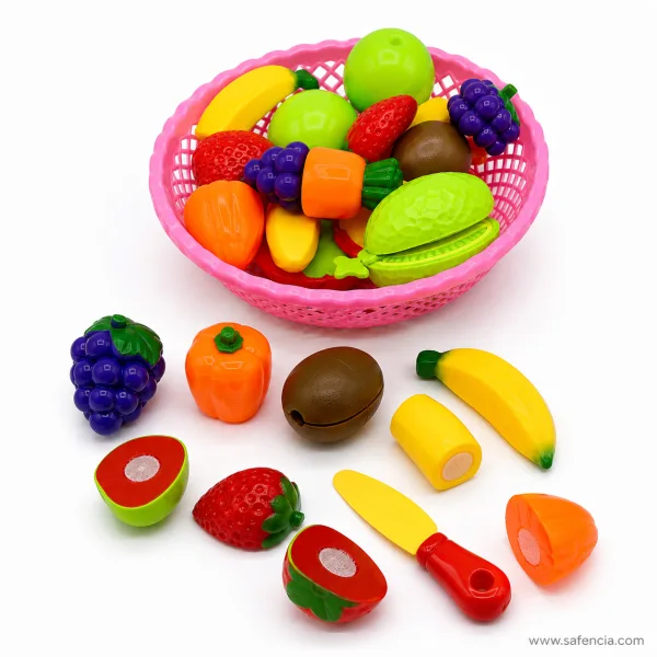 Fruit & Vegetable Cutting Play Set for Kids – Pretend Cut Food Kitchen Toy