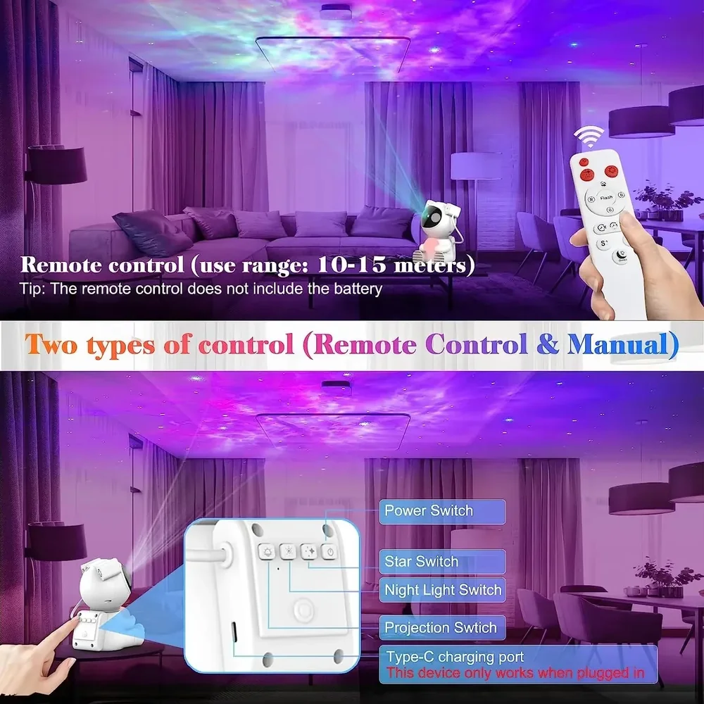Star projector remote music