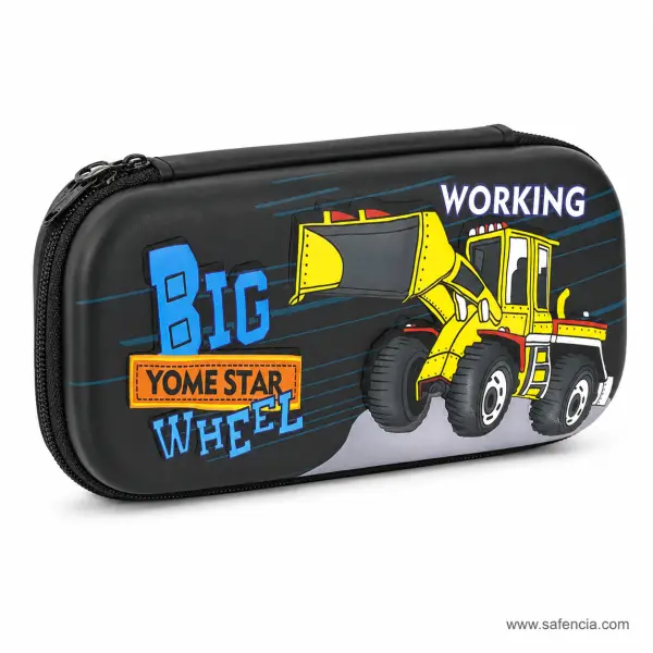 Big Wheel Loader EVA Hard Pencil Case with Elastic Pen Loops