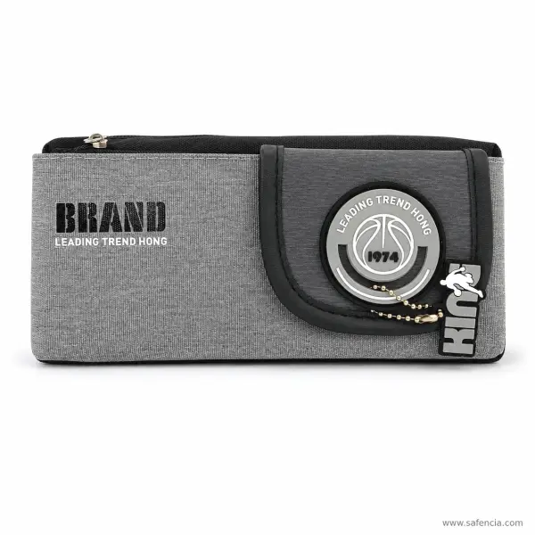 Camera Shaped Grey Pencil Pouch with Lens Badge