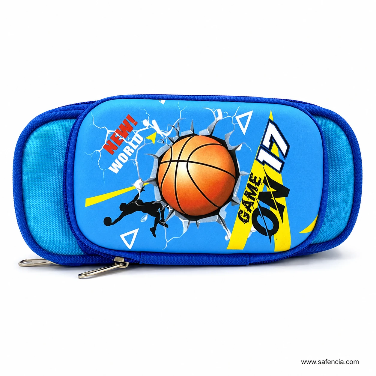 Close view of the raised basketball applique and cracked wall artwork
