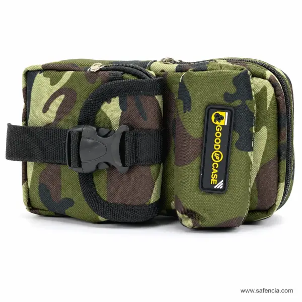 Camouflage Utility Pencil Pouch with Buckle Strap and Side Pocket