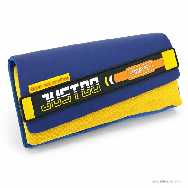 Justdo Brave Flap Pencil Pouch Blue and Yellow