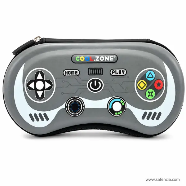 Game Controller Shaped Hard Pencil Case Grey