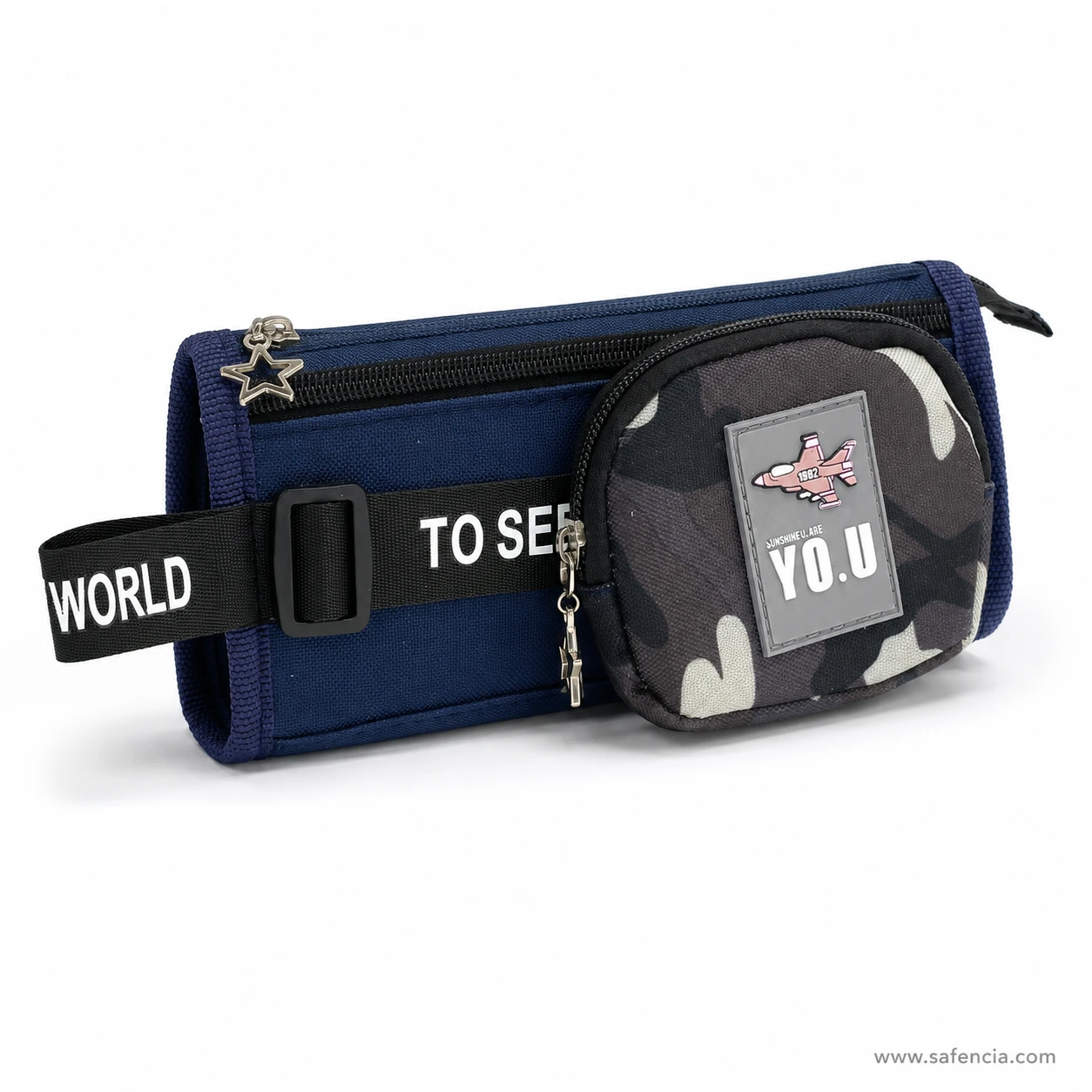 Navy pouch showing the grey camouflage end pocket and plane badge