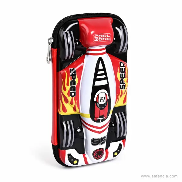 Red Race Car Shaped Pencil Case with Big Storage Space