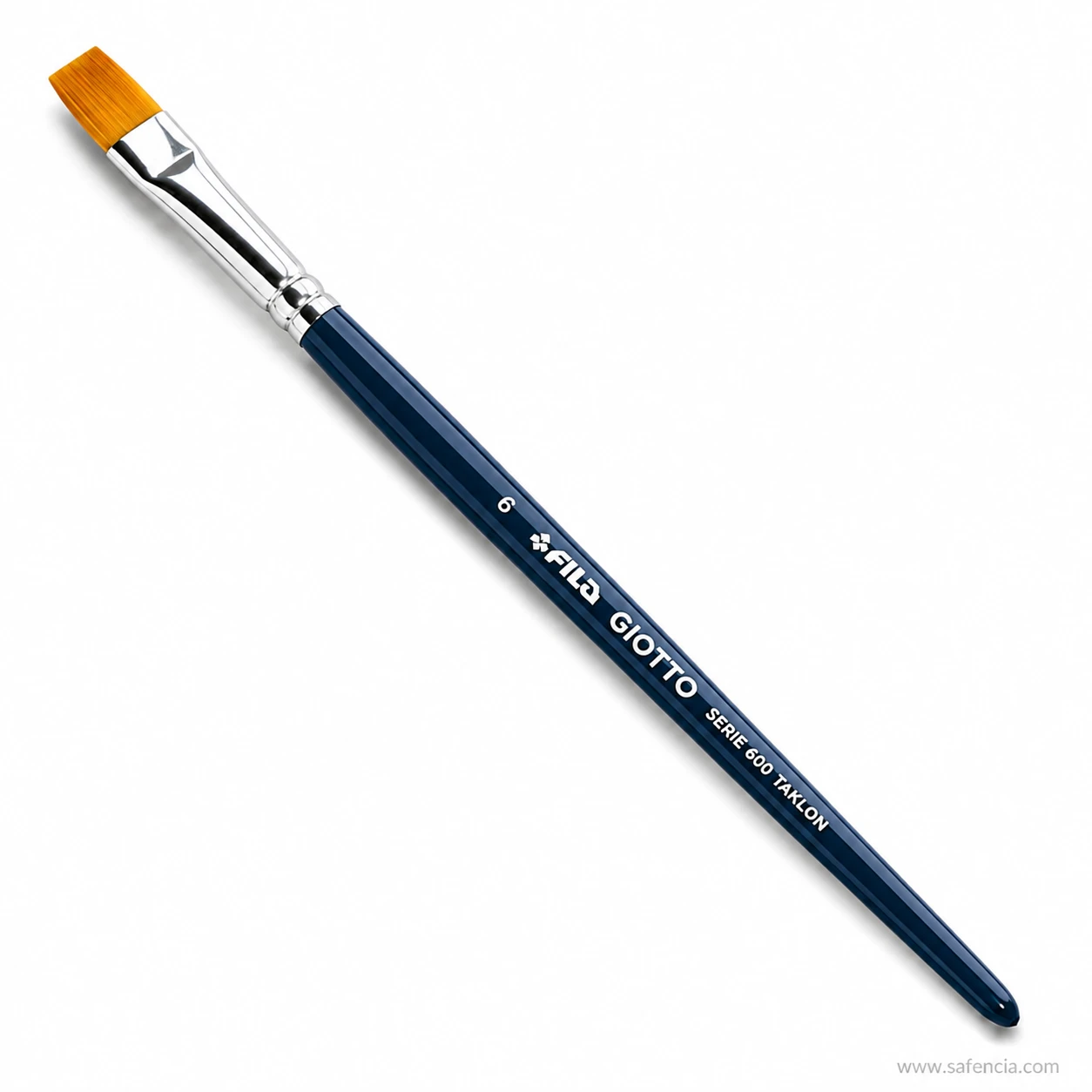 Single Giotto Serie 600 flat brush laid diagonally with the handle printing visible