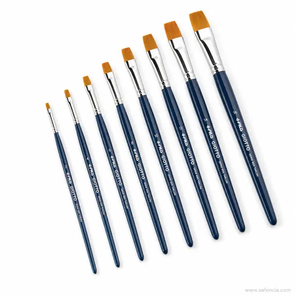 Giotto Serie 600 Taklon Flat Paint Brush — Single, Eight Sizes