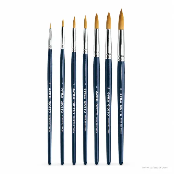 Giotto Serie 800 Taklon Round Paint Brush Sizes 4 to 12