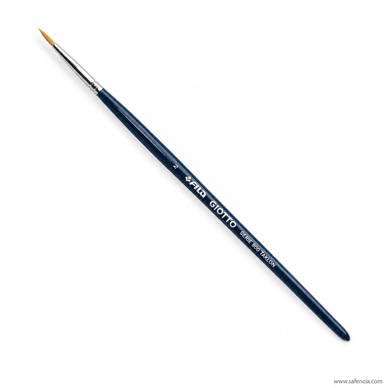 Giotto Taklon synthetic hair round brush size 4 showing tapered point and yellow handle