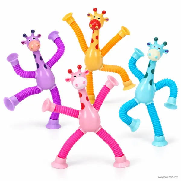 Giraffe Pop Tube Toy with Suction Cups — Stretch and Bend Fidget