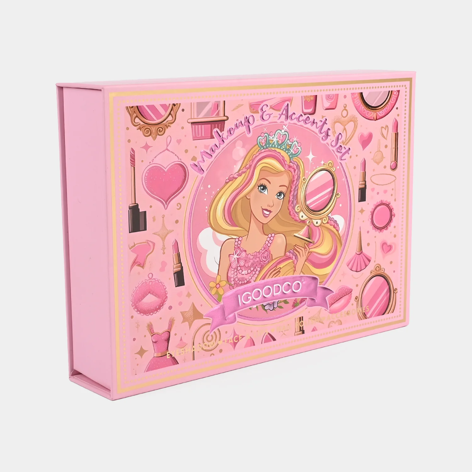 Girls Makeup & Accessories Set with Drawer side view
